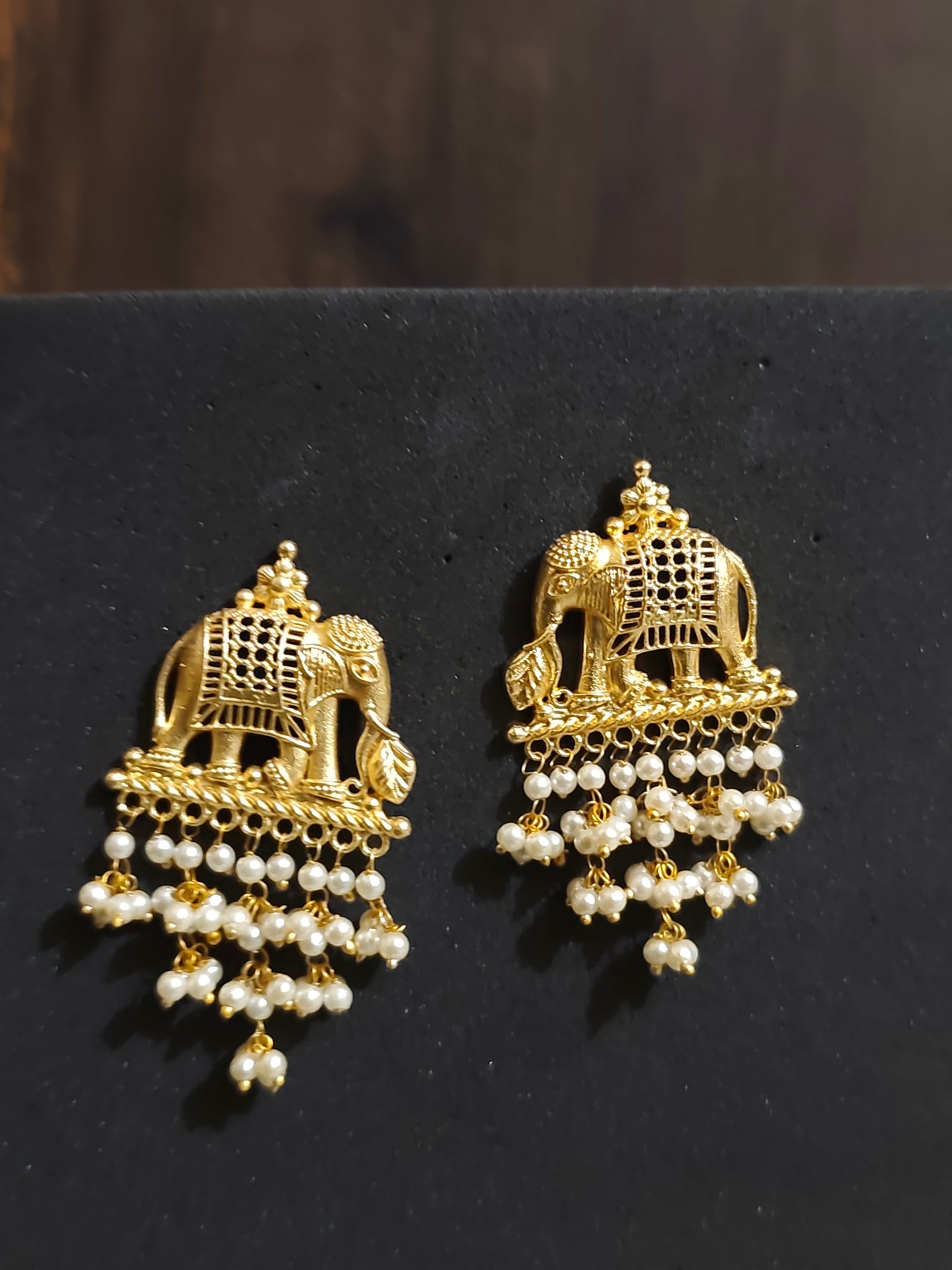 Gajanan Gold Dangler Earrings