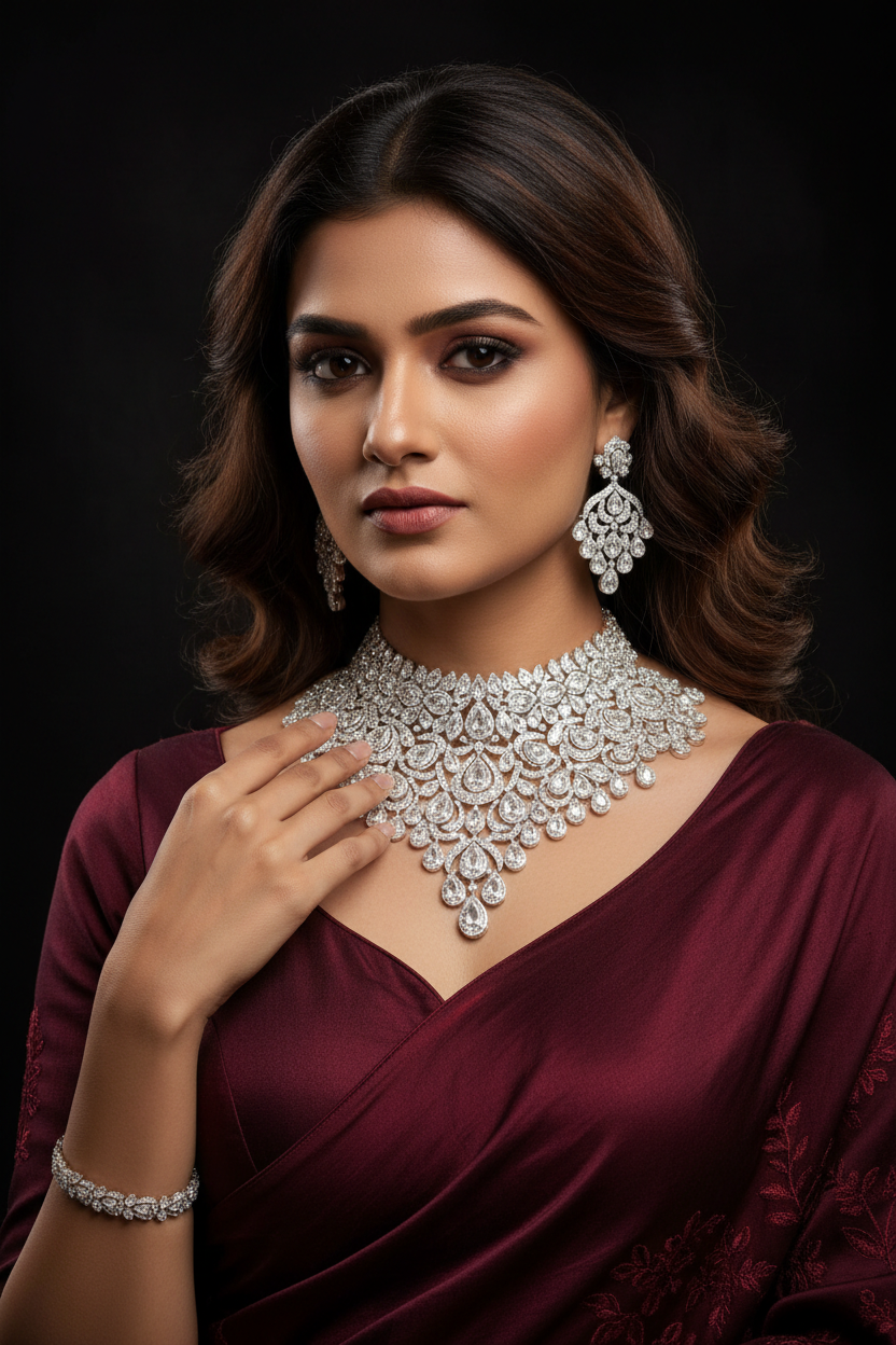 American Diamond Necklace Set