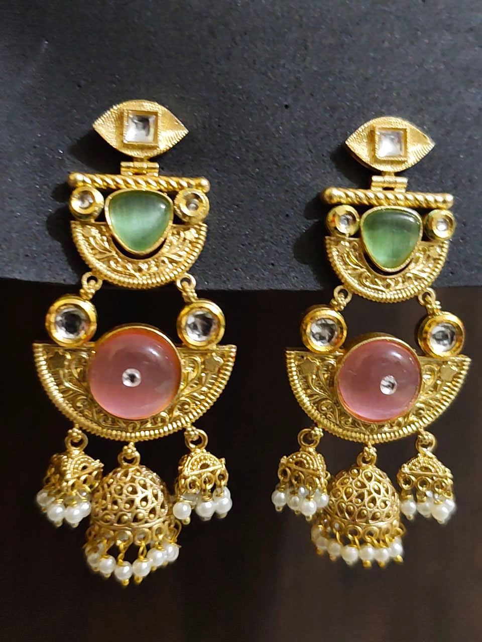 Kriti Premium Gold Jhumki earrings