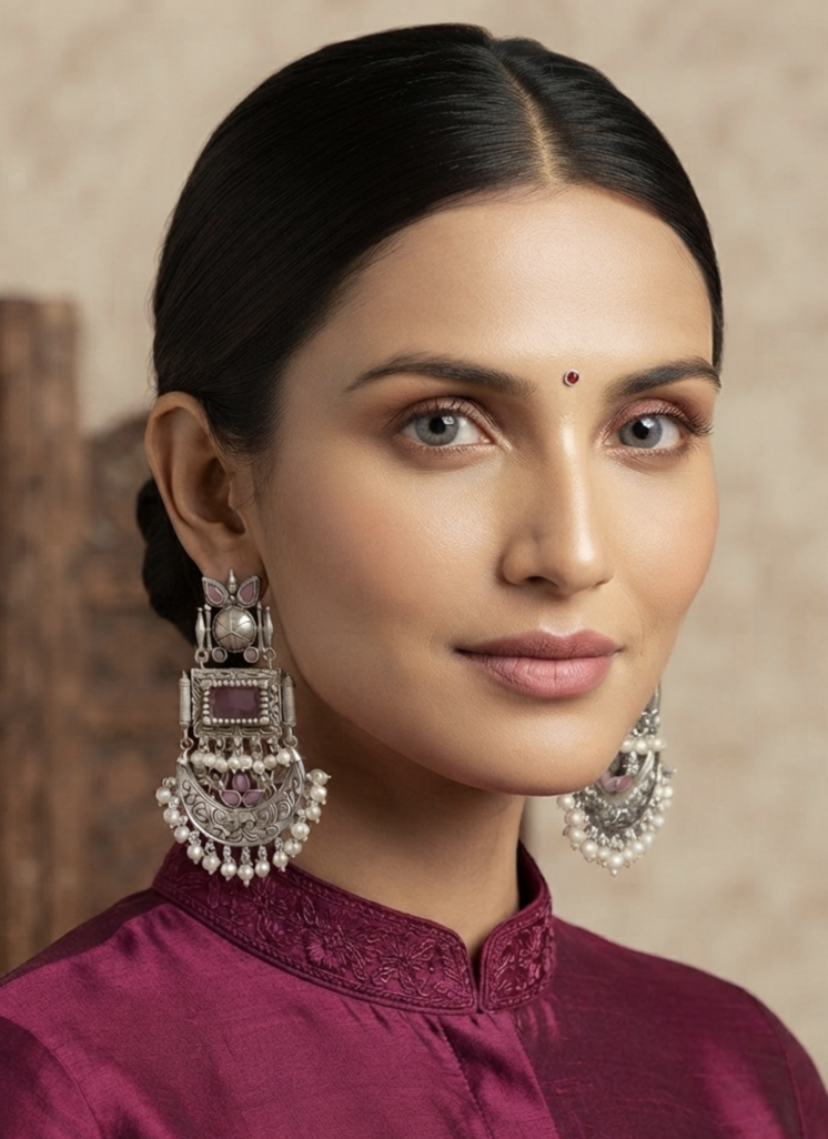 Noori Peacock Dangler Earrings