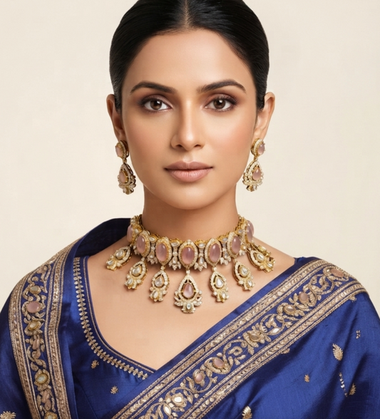 Gulabi Gulzar Polki Choker