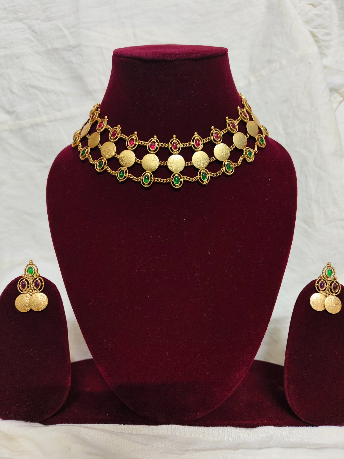 Kemp coin multi stone necklace