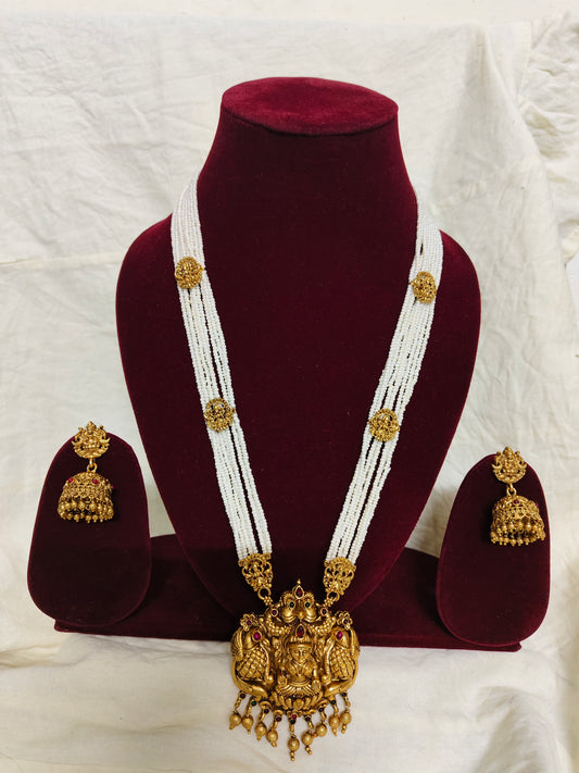 White beaded temple collection haaram