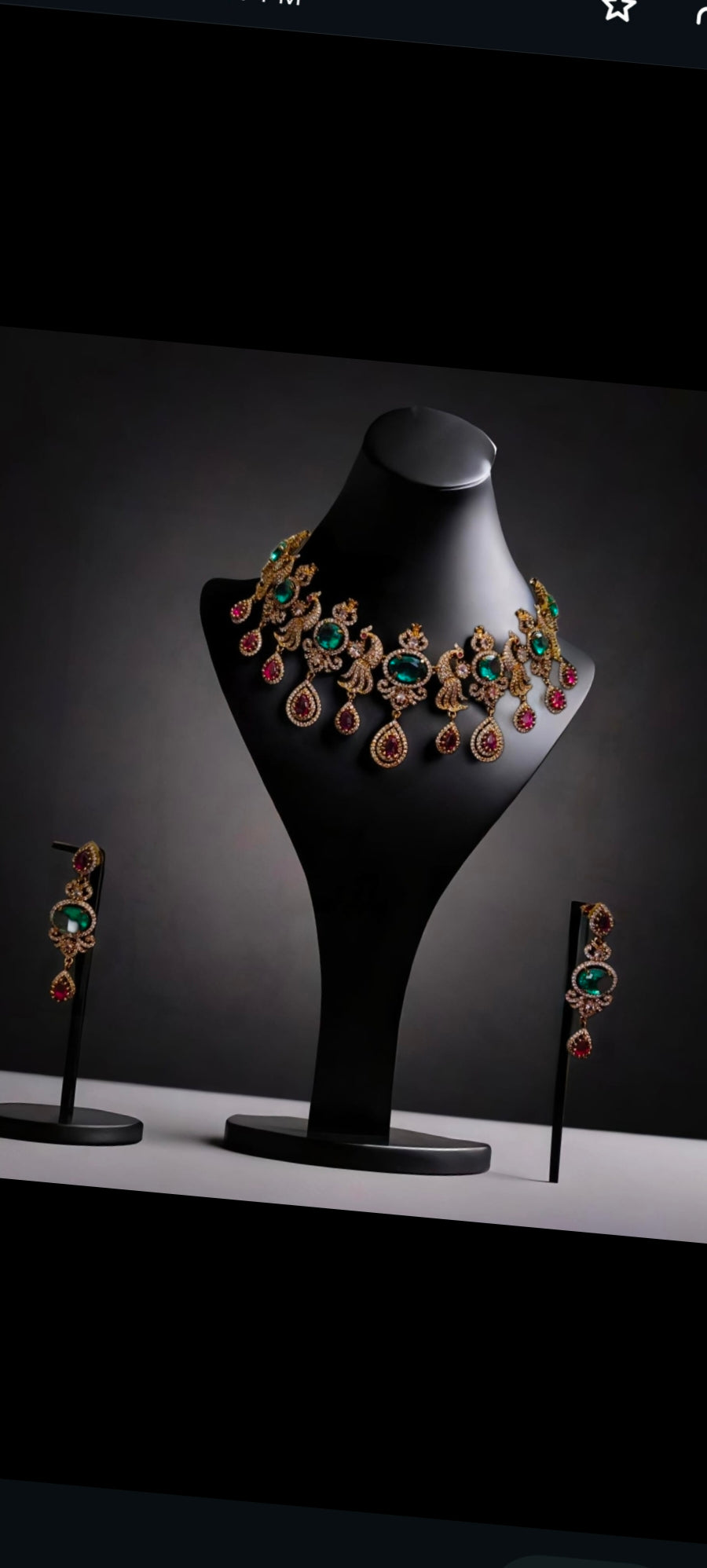 Peacock mosonaite necklace