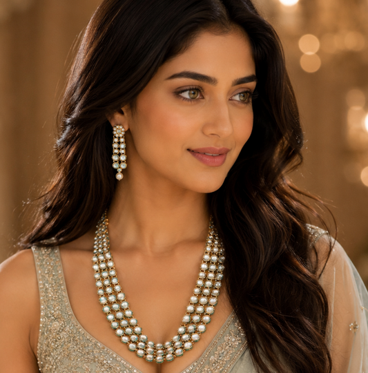 Kundan three liner set