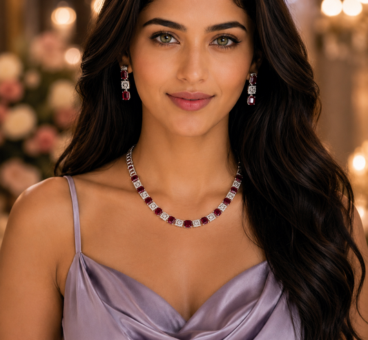 Slim red diamond set