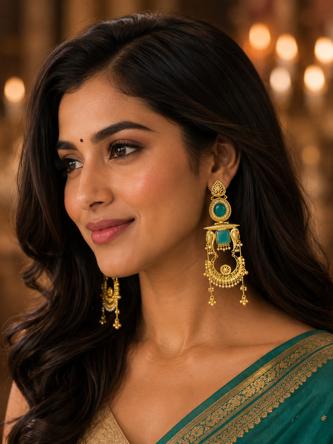 Traditional gold plated Kashmiri earring